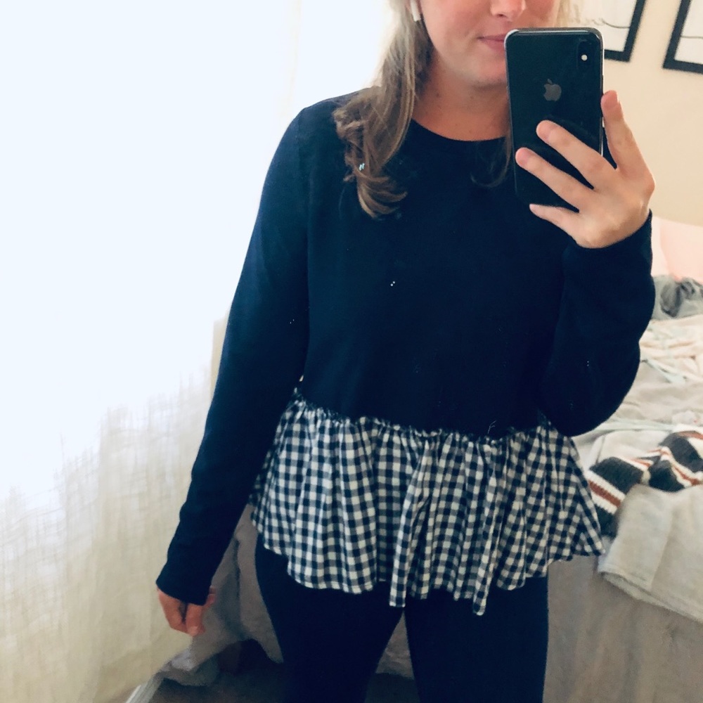 Plaid peplum top